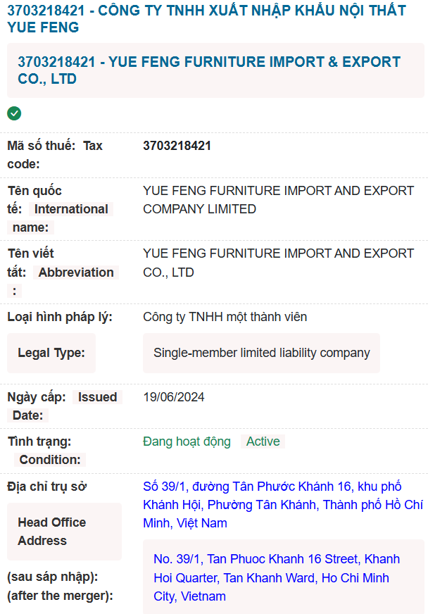 YFF - Company information